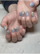 Mネイルアンドカフェ シェレステ/春っぽい青です♪