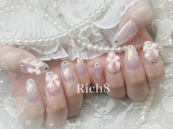 ネイルアンドまつげエクステ リッチエイト 原宿店(Rich8)/オーロラワンカラー＋パーツ