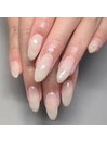 細フレンチネイル/白ネイル
