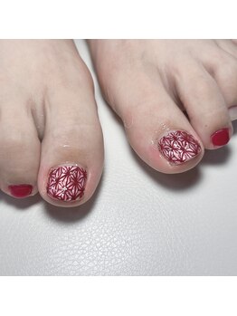 リュクネイル 拝島店(RyukuNail)/切子風涼しげ夏フットネイル