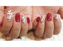 ネルフィーズ(NAILFY's)/ボルドーヒョウ柄ネイル