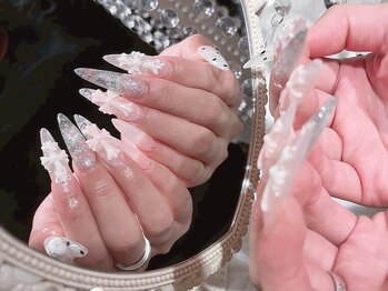 ベティネイル アイラッシュ(Betty Nail)/ビッグクロム小花柄クリアネイル