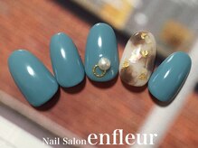 ネイルサロン アンフルール/ワンポイント白べっ甲☆ネイル