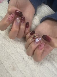 バレンタインネイル