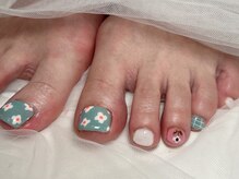 ジョアネイル(JOA Nail)/フット/春/手描きフラワー
