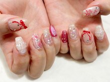 テラス(TERRACE)/カジュアルリボンガーリーネイル