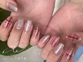 チェック柄ネイル♪