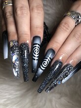 クロスネイル 渋谷店(CROSS nail)/キラキラブラックネイル
