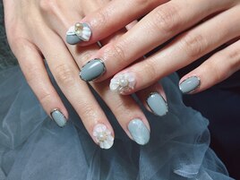 ぶっくりお花ネイル