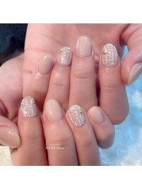 ベージュ×ツイードネイル♪