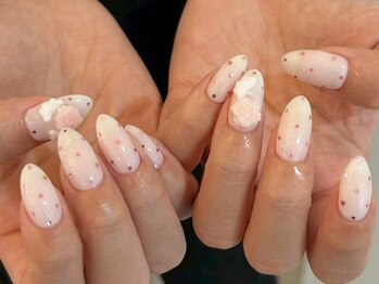 ジェミーネイル シンジュク(Jemiy nail shinjuku)/【Miku】ドット韓国バラ¥9200