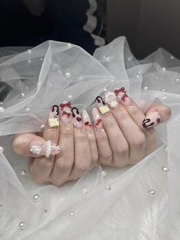 バレンタインネイル