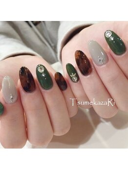 ツメカザリ 西金沢店(TsumekazaRi)/＊くすみカラー×べっ甲＊
