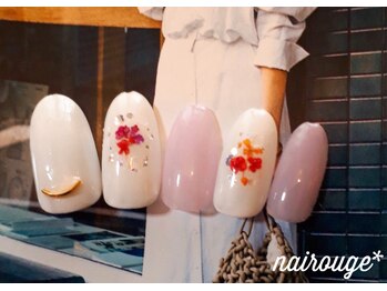 ネイル―ジュ 札幌大通店(nairouge*)/押し花×ホロネイル♪