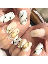 トータルサロン 白べぇーっ プラス/大理石ネイル