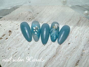 シンプル定額 夏ネイル