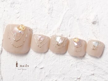 ジェミーネイル エビス(Jemiy nail ebisu)/ぷっくりヌーディー金箔12760yen