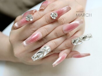 ネイルズイブ マーチ 天満店(nails ibu MARCH)/きらきらチークフレンチ