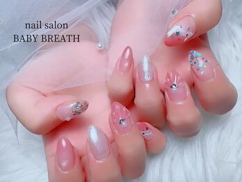 ベイビーブレス(BABY BREATH)/持ち込み☆マーメイドネイル