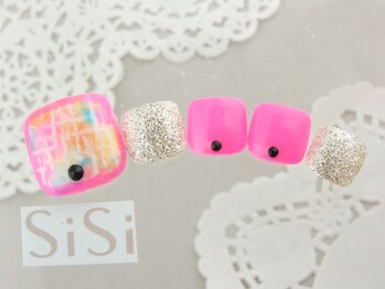 シシ(SiSi)/【FOOT】ネオンピンク＆シルバー