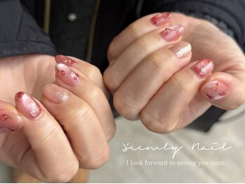 シームリーネイル(Seemly Nail)の写真/<鷹野橋駅すぐ★>入学&入社にぴったり、短い爪でも映えるデザイン◎パラジェル使用で自爪に優しくモチ抜群!
