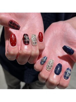 ビーカラフル 渋谷店(Becolorful)/チェックネイル