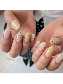 ミエル 溝の口店(miel)/イエローレースネイル