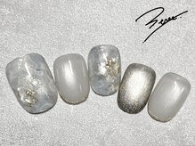 トレス ネイルサロン(3.tres.Nail Salon)/☆アイシーグレー天然石ネイル☆