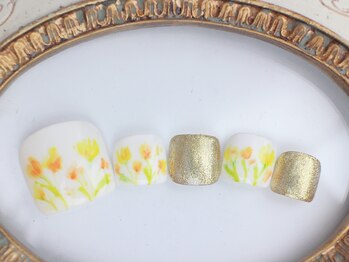 ネイルサロン あかねいろ/春夏フット フラワーアート