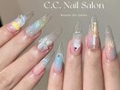 クリアな夏ネイル
