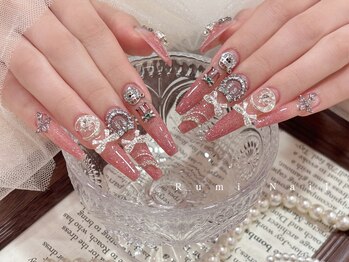 ワンホンネイル 新宿(Rumi Nail)/リボン/スカルプ/ラメ/冬ネイル