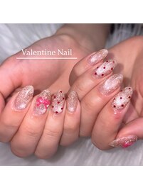 バレンタインネイル