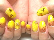 ネイルサロンブリス(nail salon Bliss)/☆ぷっくり向日葵ネイル☆
