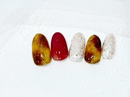 べっ甲ネイル/ボルドーネイル