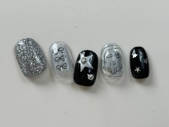 ネイルメゾン 天神店(NAIL MAISON)/星メタリックシルバーラメ¥9000