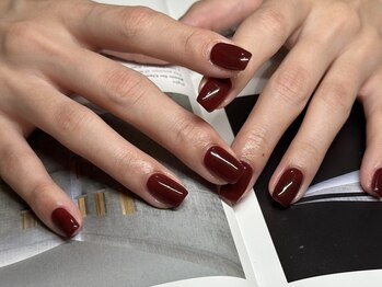 アース ネイルアンドアイラッシュ 甲府昭和店(HAIR & MAKE EARTH Nail&Eyelash)/ボルドーワンカラー 6500円