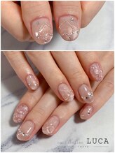 ネイルアトリエルカ(nail atelier LUCA)/W-343 ハート×フラワーネイル