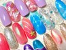 新規平日12～16時限定【ハンド】オフ無料◆季節トレンドデザインジェル￥9880