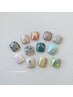 【フット/2本アート＋角質ケア】ワンカラーorラメ＋親指アート¥11600→¥10900