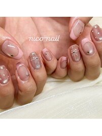 ピンクフレンチで上品可愛い