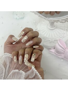 ハート埋め込みネイル/ゆずは