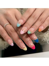 カラフルフレンチネイル