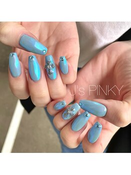 ネイルスペース ジェイズ ピンキー(NAIL SPACE J's PINKY)/ブルーミラーネイル