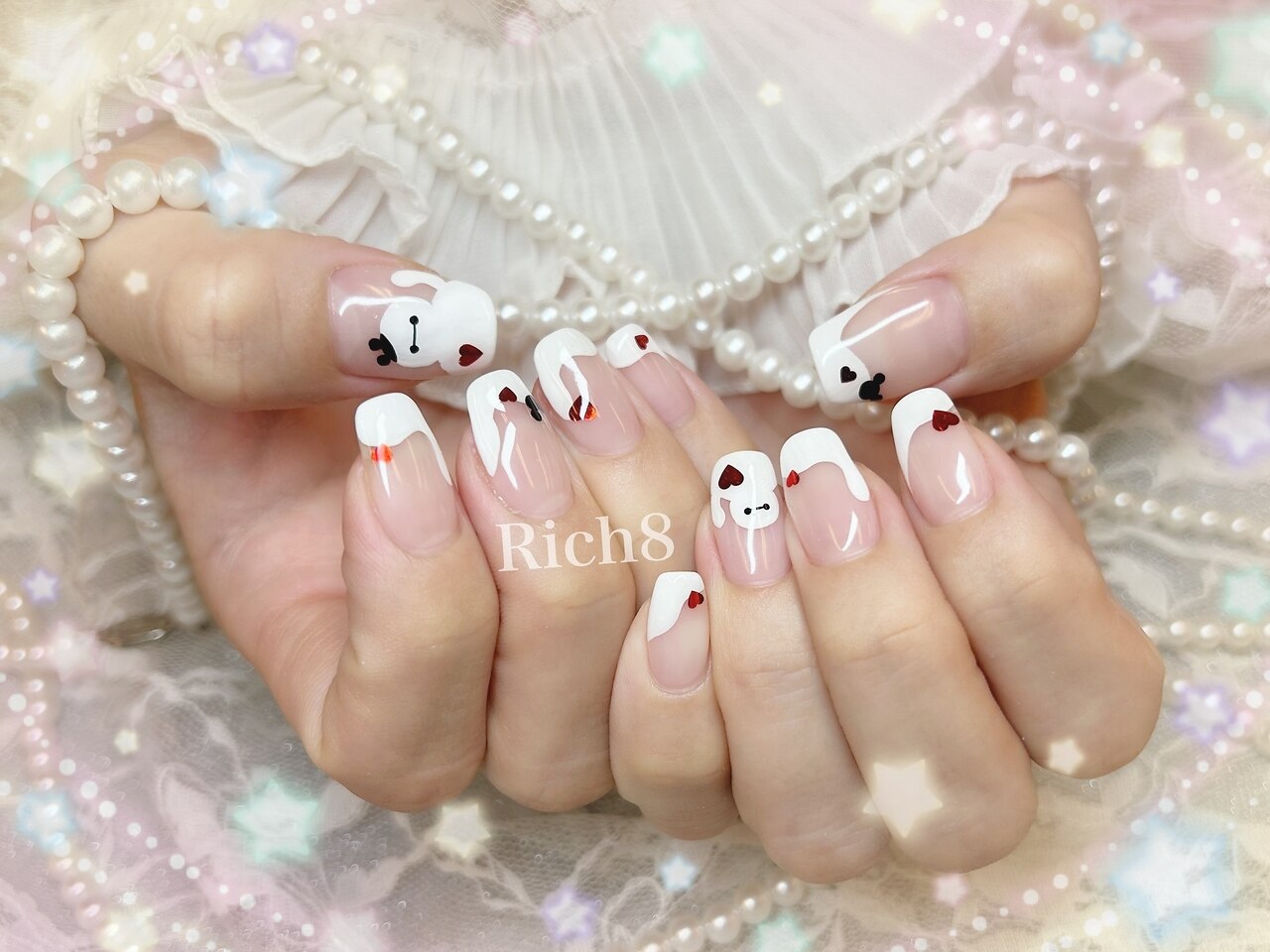 ベイマックス☆フレンチネイル：PG010766568｜ネイルアンドまつげ
