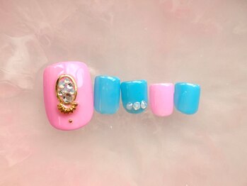 ネイルサロン フローリア(nail salon Florir)/ストーンアート×ワンカラー