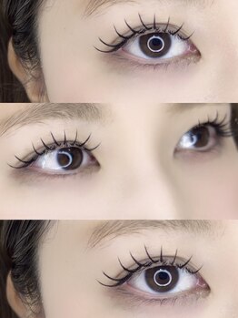 ガレリア アイデザイン KHビル店(GALLARIA Eye design)の写真/派手になりすぎない自然な仕上がりでボリュームアップ★《フラットラッシュ120本¥7,900》キープ力も抜群◎