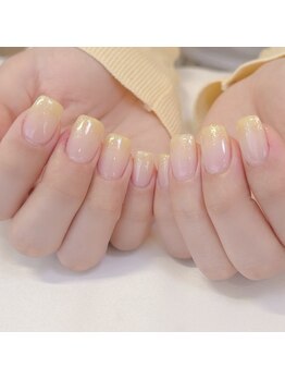 ピオニーネイル(peony nail)/イエローのグラデーション