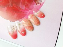 ハプティック/レース×コーラルピンク