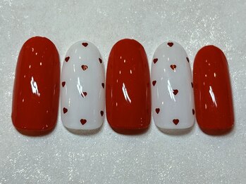 ネイルアンドアイラッシュ ネネ/赤 ミニホロ ハート