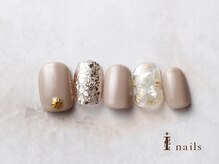 アイネイルズ 横浜EAST店(I-nails)/シンプルオフィス箔シェルネイル